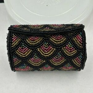 Elegant Beaded lipstick case iridescent - Black, Gold, Pink
